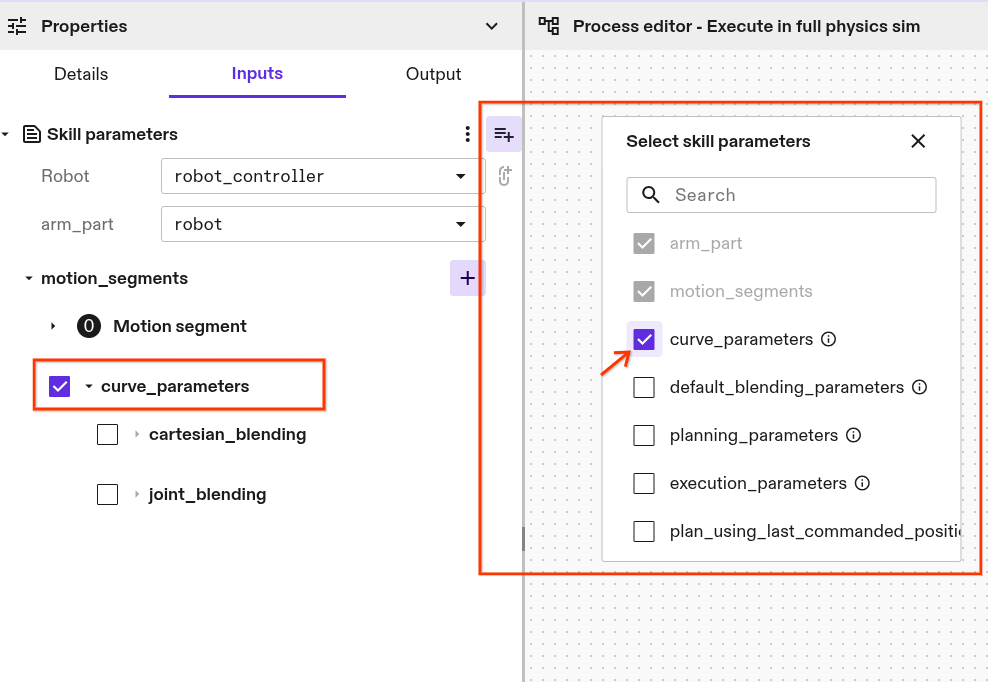 Activating curve parameter.
