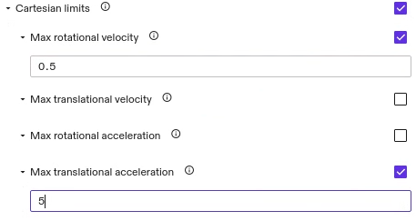 Cartesian limit configuration dialog.