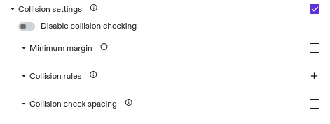 Collision checking dialog.