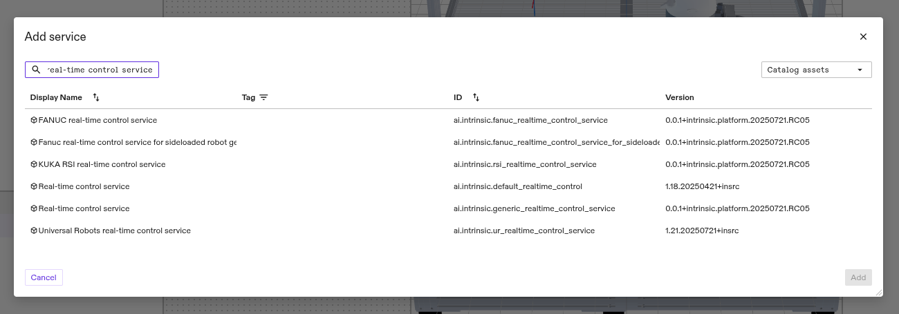 Add real-time control service