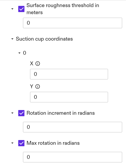 Suction search params
