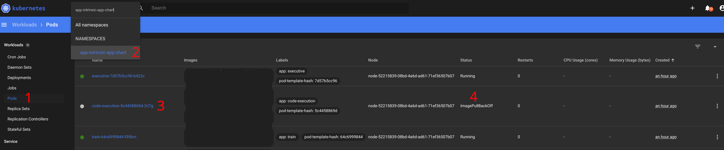 Dashboard for Code Execution