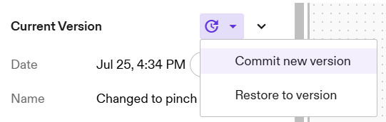 Commit version from icon