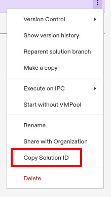 Copy your Solution ID