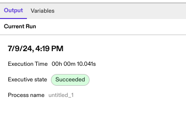 Execution time after process run