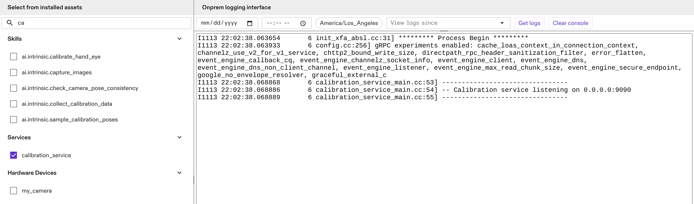 Get logs and Clear console