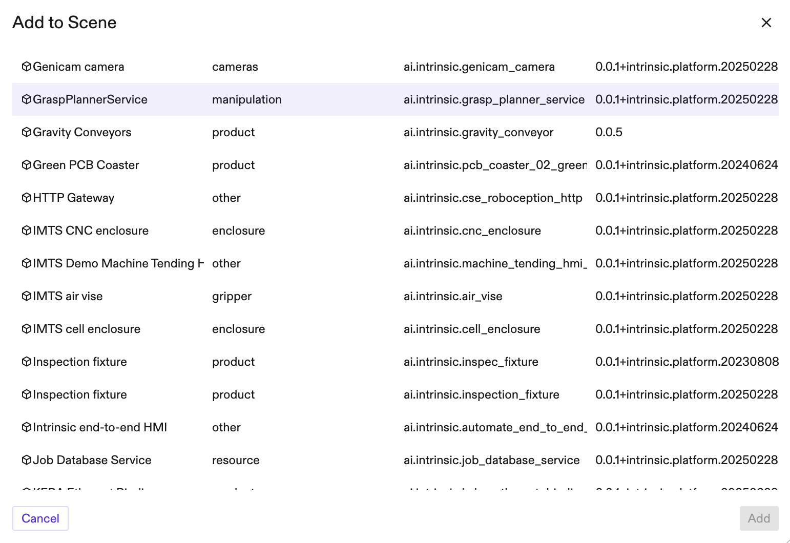 Select grasp planner service