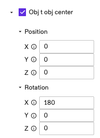 Specify object center pose