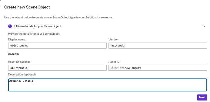 Metadata sceneobject import