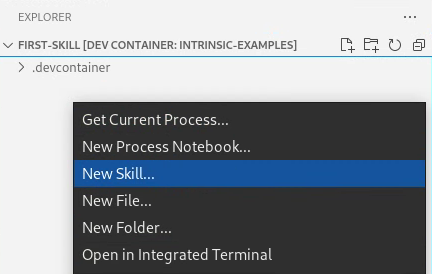 Select New Skill from context menu
