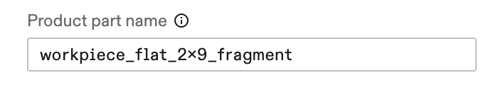 Example product part name