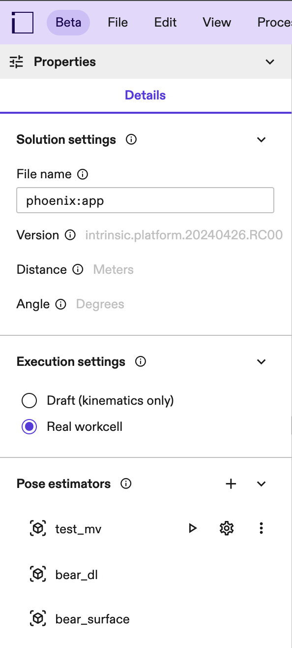 Pose estimator panel