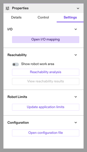 Reachability Property Panel