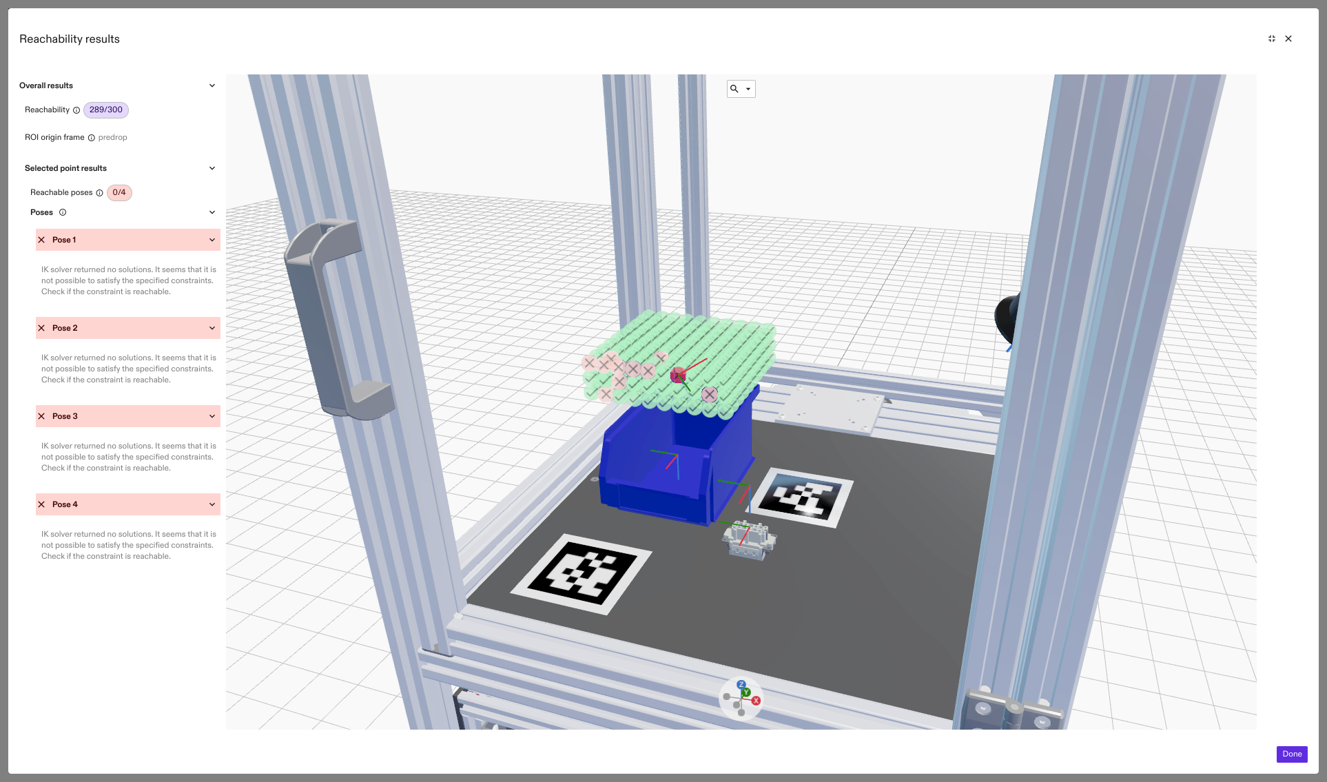 Reachability results with unreachable points