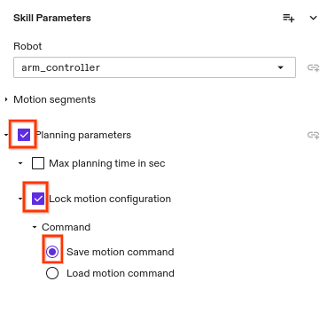 select save motion command