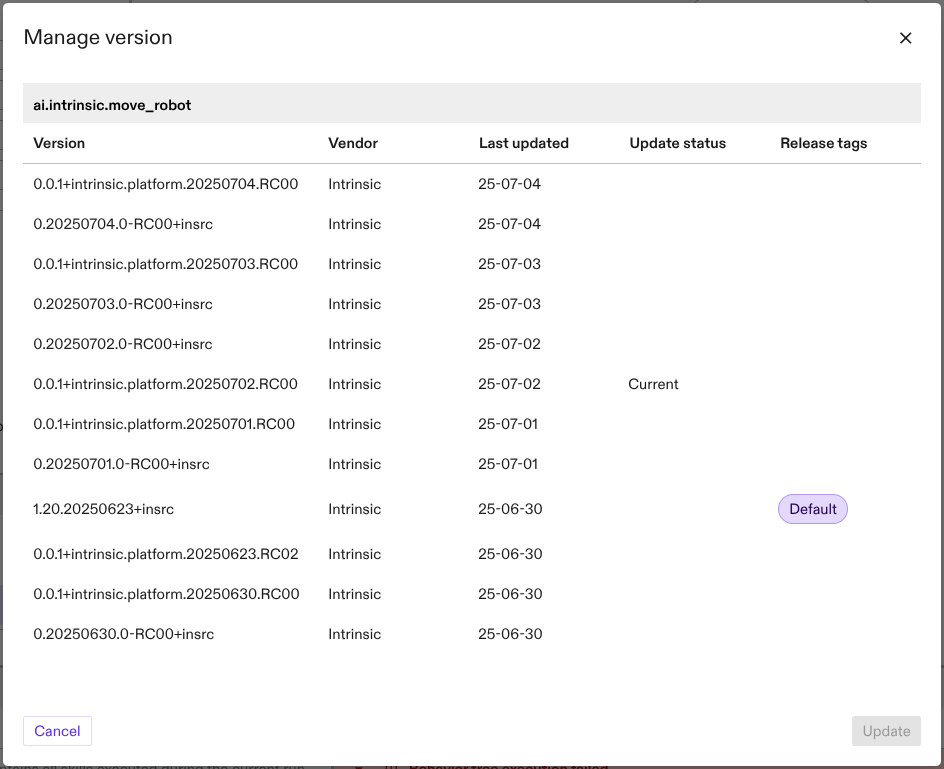 Manage skill version