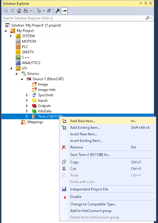 TwinCAT Add terminal