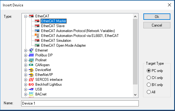 TwinCAT Add EtherCAT MainDevice