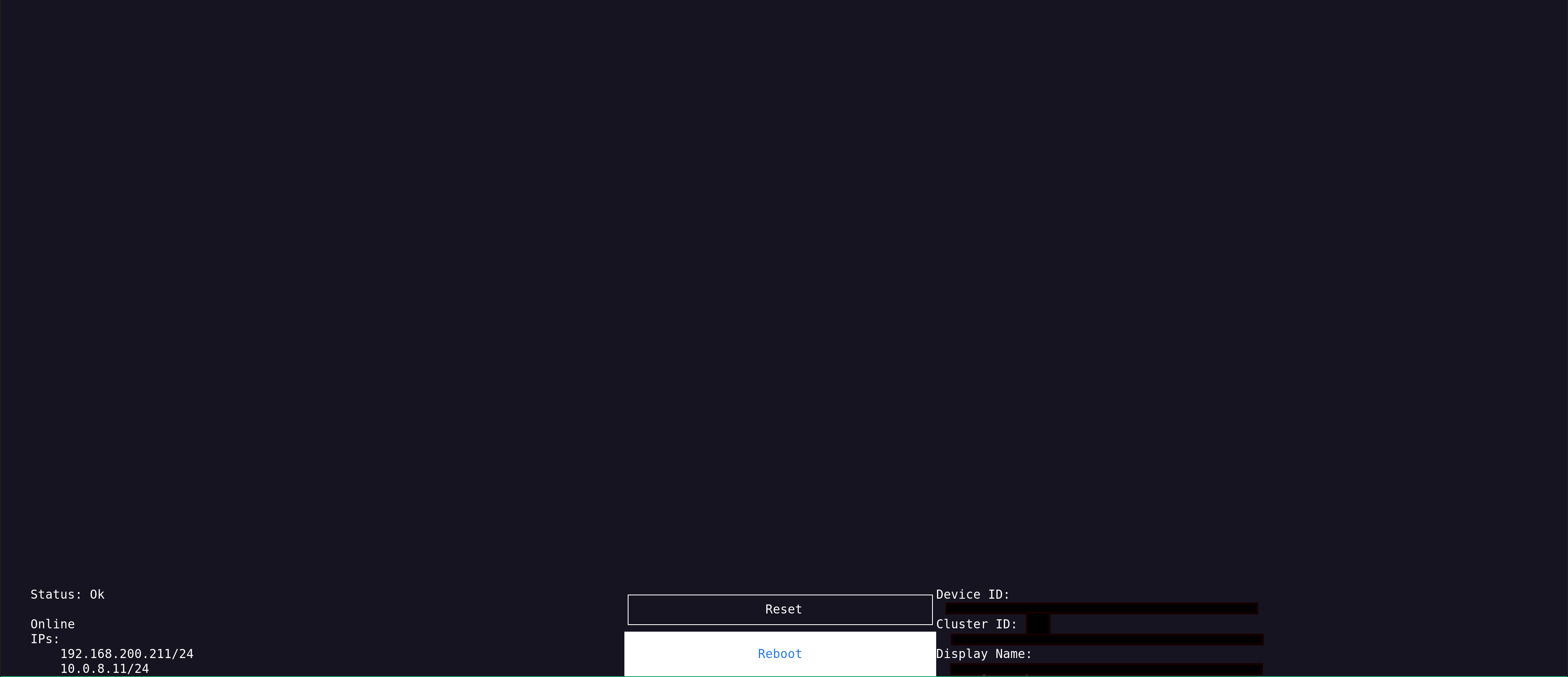 Screenshot of the local display of an IPC